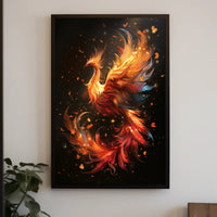 Phoenix Rebirth: Vibrant Fantasy Art Poster