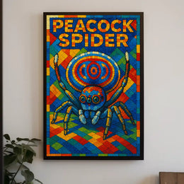 Peacock Spider Mosaic Poster