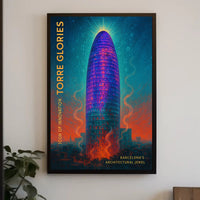 Barcelona Torre Glòries Urban Marvel Cityscape Poster
