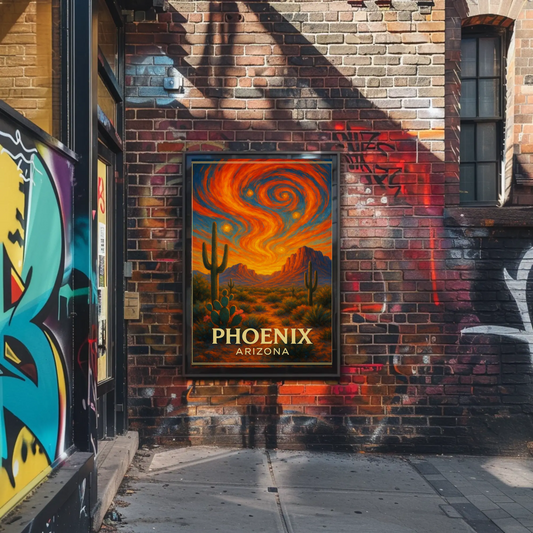 Phoenix Arizona Starry Desert Sky Travel Poster