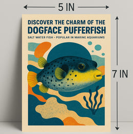 Dogface Pufferfish Poster Wall Art Print PosterGoat