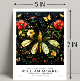 William Morris Butterfly Design Artistic Poster