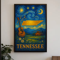 Tennessee Night Sky Music Art Poster - Cultural or Heritage Poster