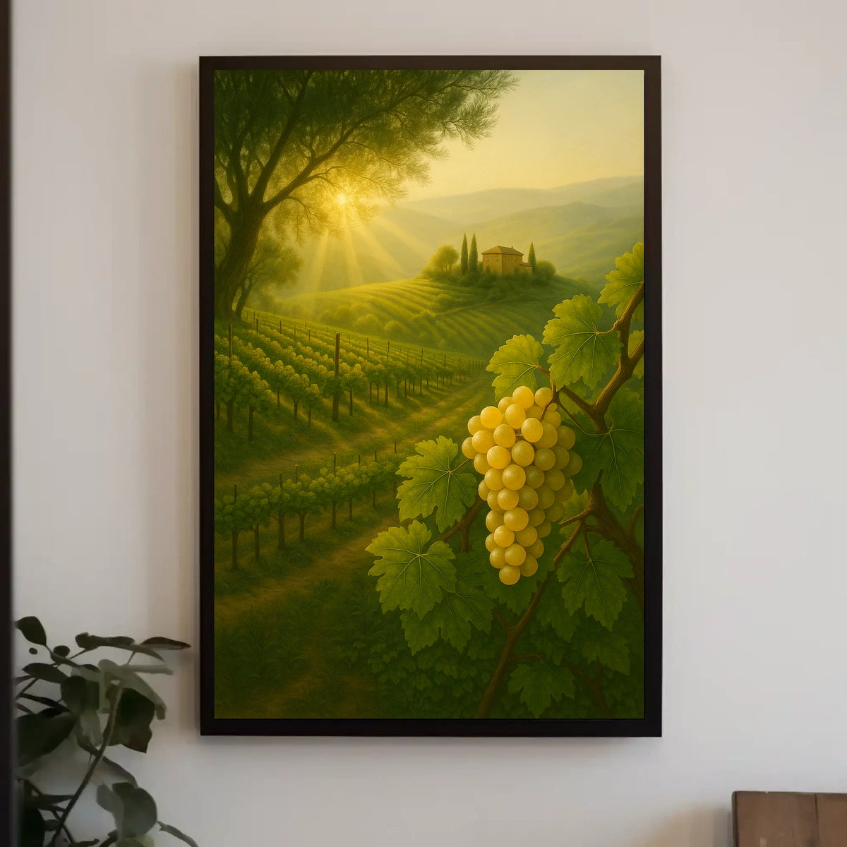 Golden Vineyard Sunrise Poster