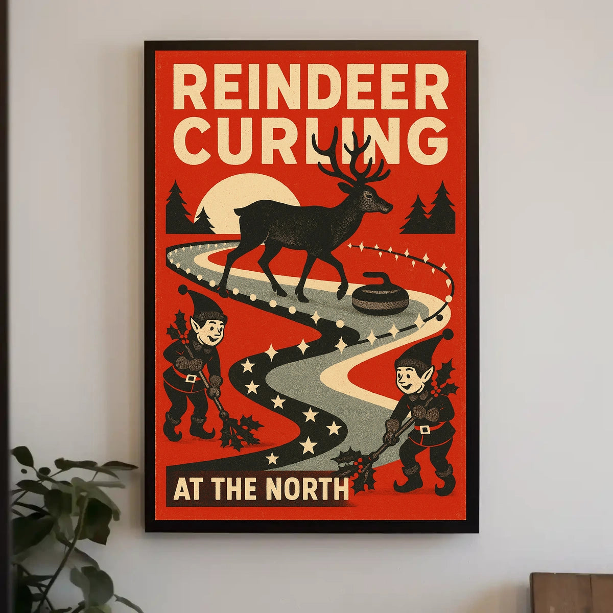 Reindeer Curling Extravaganza Poster