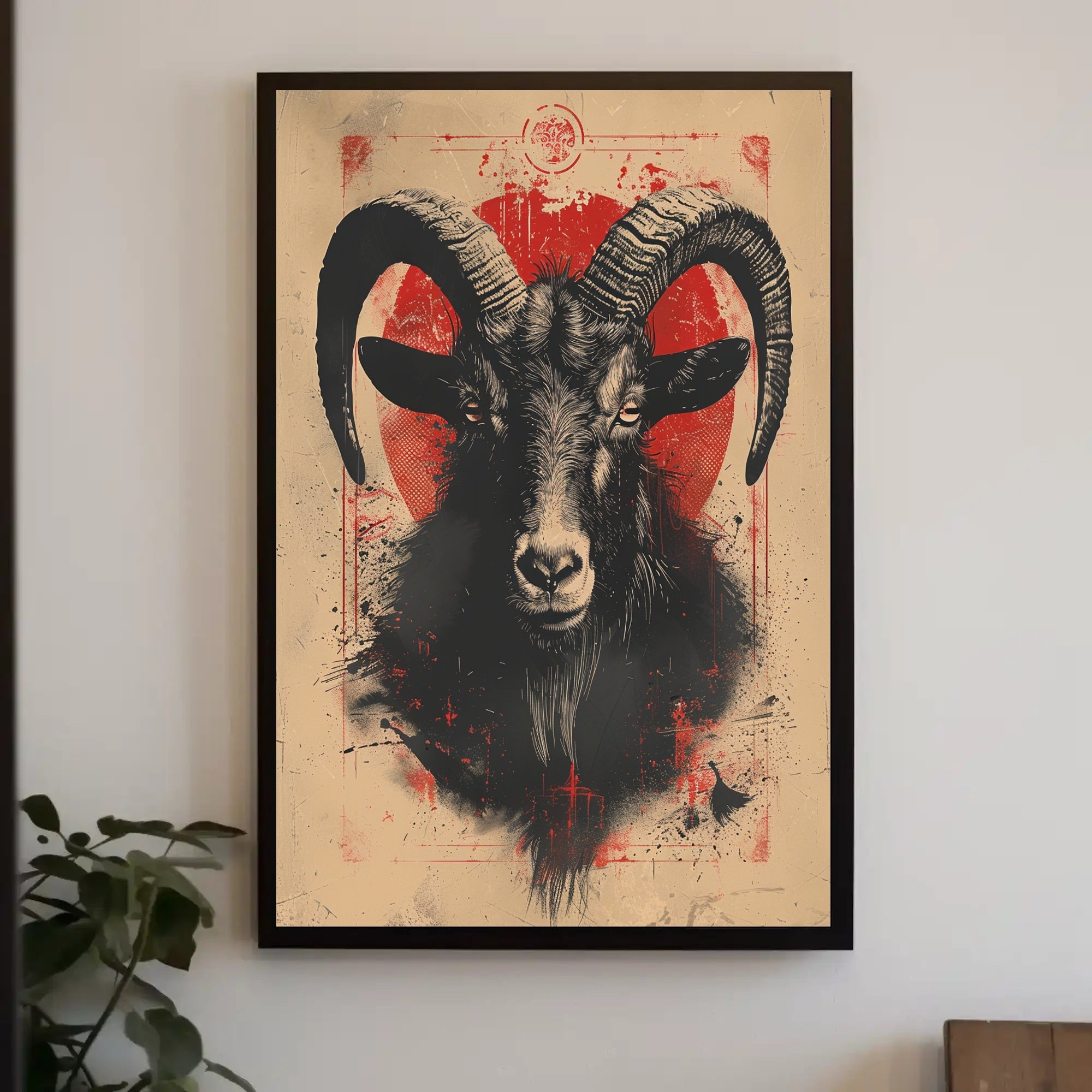 Majestic Goat Art Print Poster for Home Decor and Nature Lovers PosterGoat