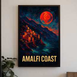 Amalfi Coast A Vibrant Landscape Poster Wall Art Decor
