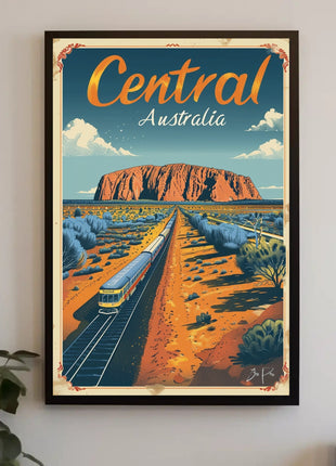 Uluru Australia Vintage Travel Adventure Poster
