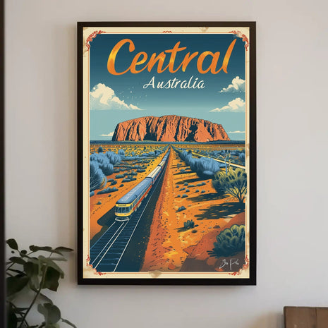 Uluru Australia Vintage Travel Adventure Poster