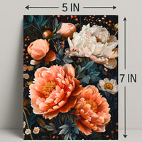 Blossoming Garden Peonies Artistic Poster