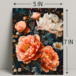 Blossoming Garden Peonies Artistic Poster