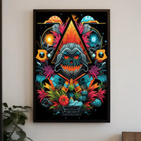 Mystical Cosmic Skull Fantasy Art Poster