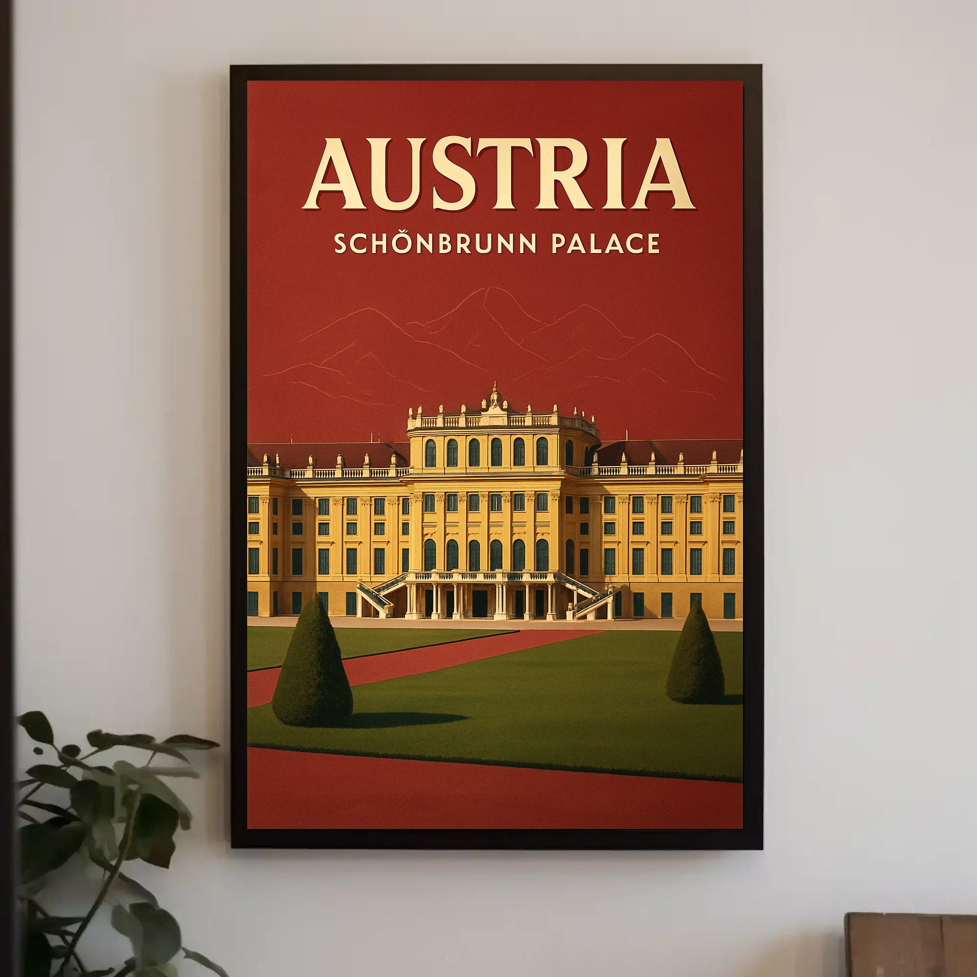 Schönbrunn Palace Vintage Travel Art Poster