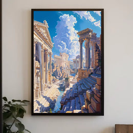 Ancient Roman Ruins: A Timeless Fantasy Poster