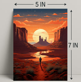 Desert Wanderer At Sunset Poster PosterGoat
