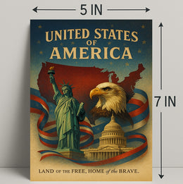 United States of America Land of the Free Poster PosterGoat