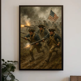 Revolutionary War Battle Scene Poster