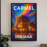 Carmel Indiana Scenic Minimalist Wanderlust Poster