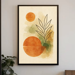 Minimalist Earthy Geometric Design: Abstract or Artistic Poster