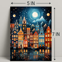 Enchanted Cityscape By Moonlight Poster