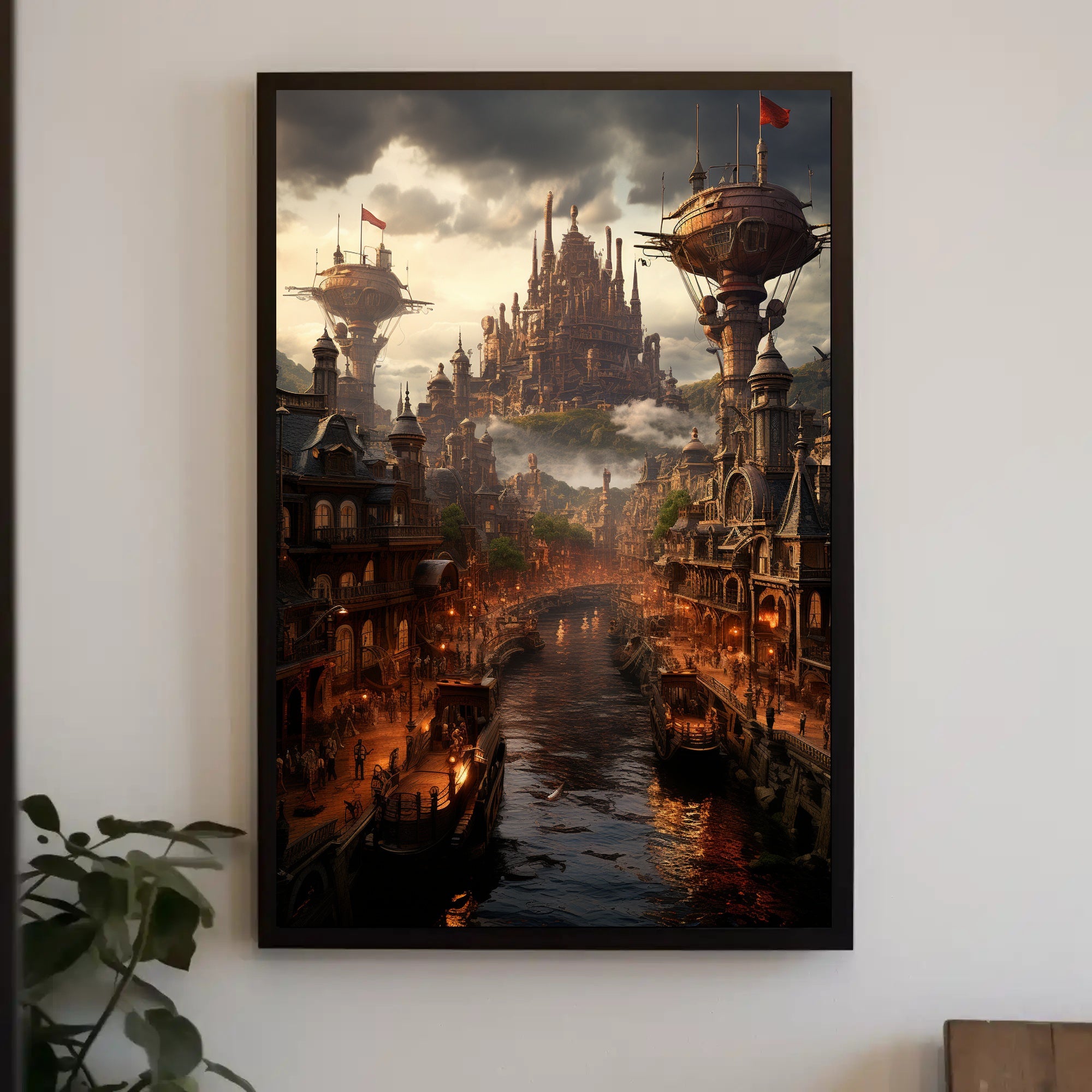 Steampunk Cityscape Poster