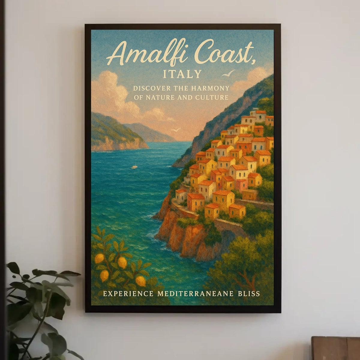 Amalfi Coast Vintage Travel Poster Art Print