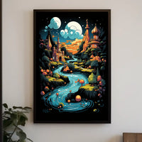 Whimsical Landscape Fantasy Realm Art Poster