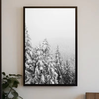 Serene Winter Landscape with Snow-Covered Pines National Park Poster