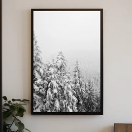 Serene Winter Landscape with Snow-Covered Pines National Park Poster