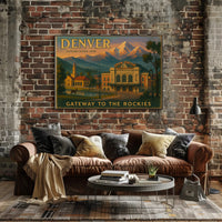 Denver Gateway to the Rockies Travel Poster