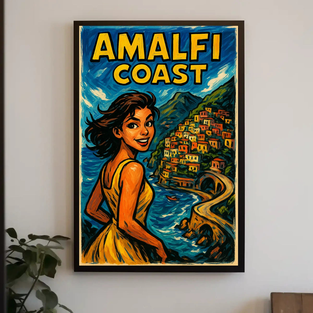 Amalfi Coast Adventure Poster 18x24 Scenic Wall Art