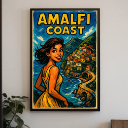 Amalfi Coast Adventure Poster 18x24 Scenic Wall Art