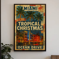 Miami Tropical Christmas Poster