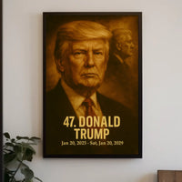 Donald Trump Poster Vintage Analog Film Aesthetic Presidential Portrait Wall Art Print