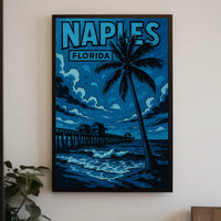 Naples Florida Poster Coastal Wall Art for Beach Decor