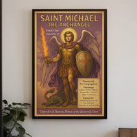 Saint Michael Archangel Vintage Inspirational Mythology Poster