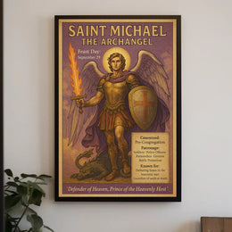 Saint Michael Archangel Vintage Inspirational Mythology Poster