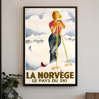 La Norvège Le Pays Du Ski Poster