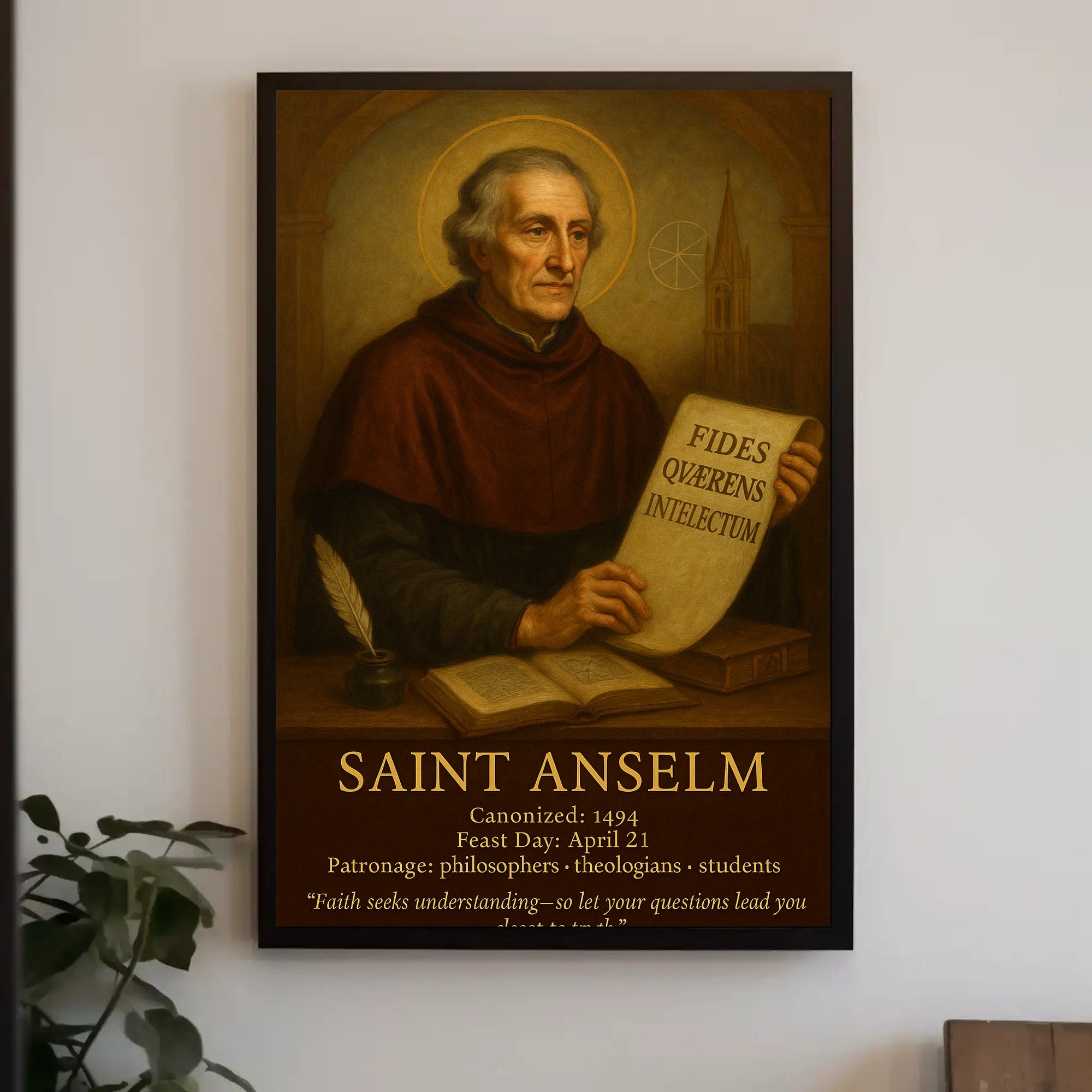 Saint Anselm Vintage Theological Art Cultural or Heritage Poster