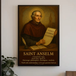 Saint Anselm Vintage Theological Art Cultural or Heritage Poster