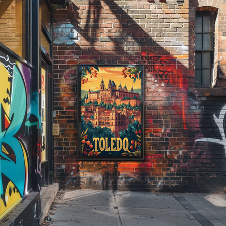 Toledo Sunset Cathedral Hill City Poster