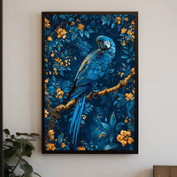 Vibrant Blue Macaw Exotic Animal Poster