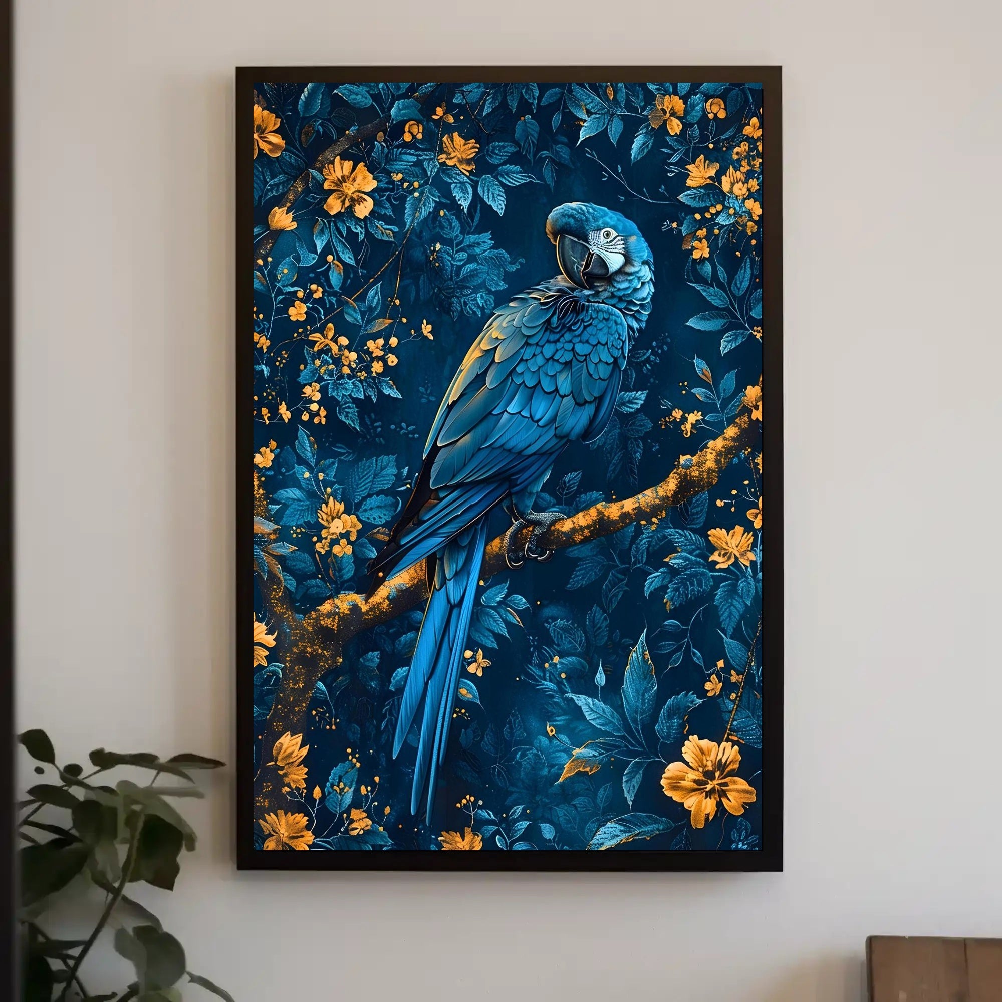 Vibrant Blue Macaw Exotic Animal Poster