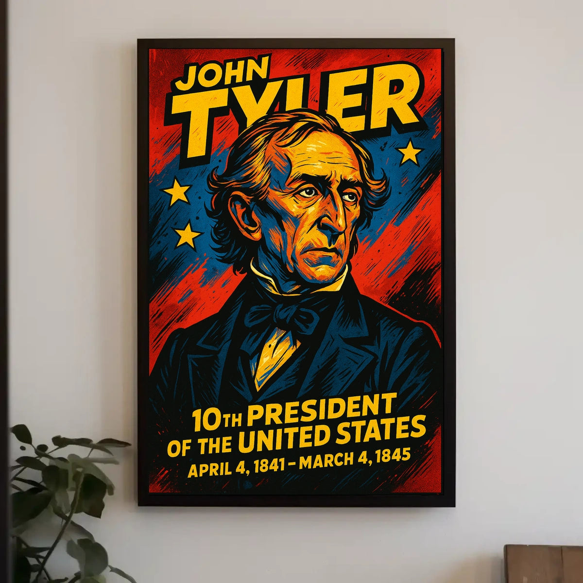 John Tyler 10Th President Poster Wall Art Historical Decor