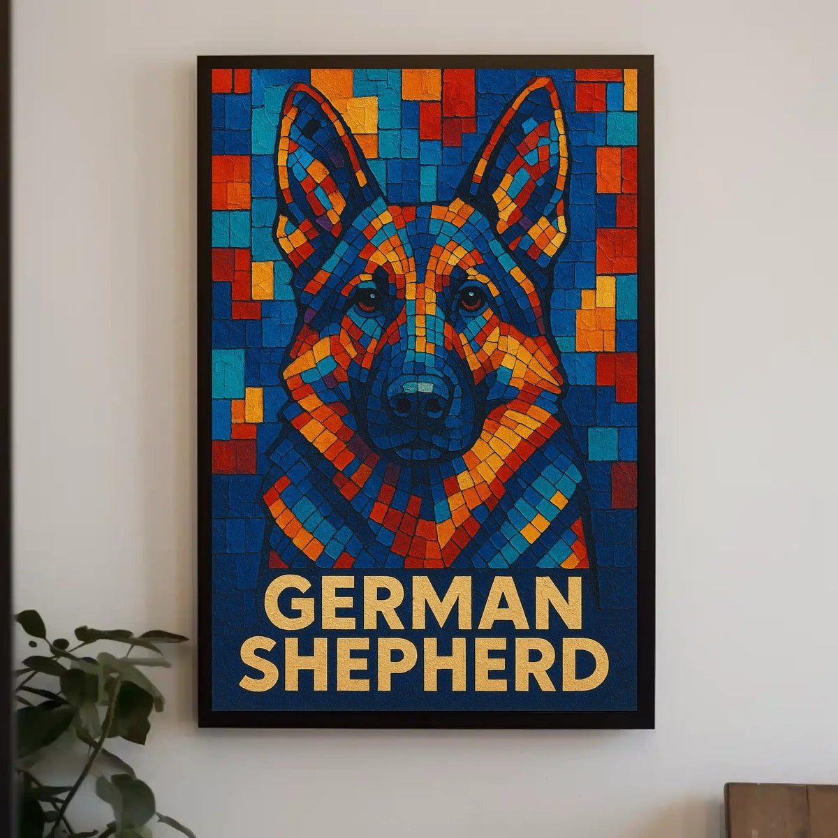 German Shepherd Mosaic Art Poster