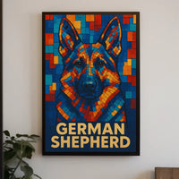 German Shepherd Mosaic Art Poster