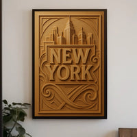 New York Cityscape Poster Wall Art 18x24 Archival Inks Print