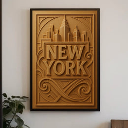 New York Cityscape Poster Wall Art 18x24 Archival Inks Print