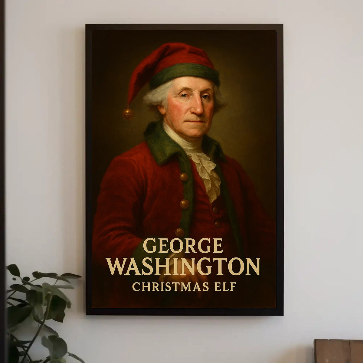 George Washington as Christmas elf Historical Poster