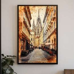 Austria Vienna St Stephens Cathedral Street View Poster